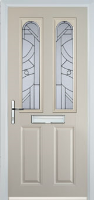2 Panel 2 Arch Abstract Composite Front Door in Cream