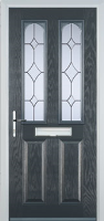 2 Panel 2 Arch Crystal Diamond Composite Front Door in Anthracite Grey