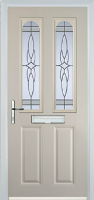 2 Panel 2 Arch Crystal Harmony Composite Front Door in Cream