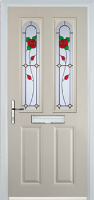 2 Panel 2 Arch English Rose Composite Front Door in Cream
