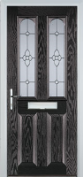 2 Panel 2 Arch Finesse Composite Front Door in Black Brown