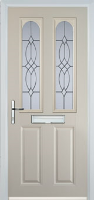 2 Panel 2 Arch Flair Composite Front Door in Cream