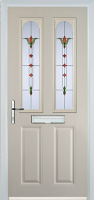 2 Panel 2 Arch Fleur Composite Front Door in Cream