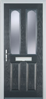 2 Panel 2 Arch Glazed Composite Front Door in Anthracite Grey