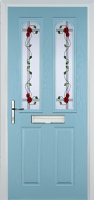 2 Panel 2 Arch Mackintosh Rose Composite Front Door in Duck Egg Blue