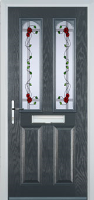 2 Panel 2 Arch Mackintosh Rose Composite Front Door in Anthracite Grey