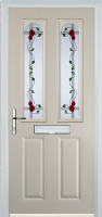 2 Panel 2 Arch Mackintosh Rose Composite Front Door in Cream