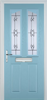 2 Panel 2 Angle Crystal Bohemia Composite Front Door in Duck Egg Blue