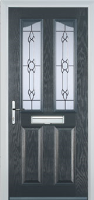 2 Panel 2 Angle Crystal Bohemia Composite Front Door in Anthracite Grey