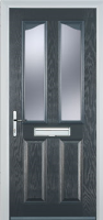 2 Panel 2 Angle Glazed Composite Front Door in Anthracite Grey