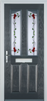 2 Panel 2 Angle Mackintosh Rose Composite Front Door in Anthracite Grey