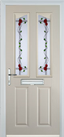 2 Panel 2 Angle Mackintosh Rose Composite Front Door in Cream