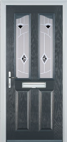 2 Panel 2 Angle Murano Composite Front Door in Anthracite Grey