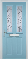 2 Panel 2 Square Abstract Composite Front Door in Duck Egg Blue