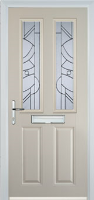 2 Panel 2 Square Abstract Composite Front Door in Cream