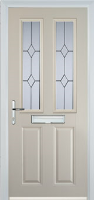2 Panel 2 Square Classic Composite Front Door in Cream
