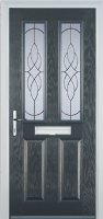 2 Panel 2 Square Elegance Composite Front Door in Anthracite Grey