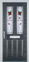 2 Panel 2 Square English Rose Composite Front Door in Anthracite Grey