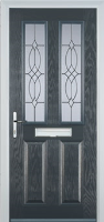 2 Panel 2 Square Flair Composite Front Door in Anthracite Grey