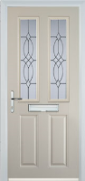 2 Panel 2 Square Flair Composite Front Door in Cream