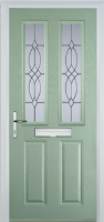 2 Panel 2 Square Flair Composite Front Door in Chartwell Green