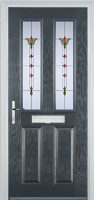 2 Panel 2 Square Fleur Composite Front Door in Anthracite Grey