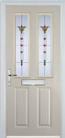 2 Panel 2 Square Fleur Composite Front Door in Cream