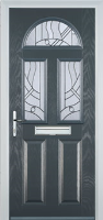 2 Panel 2 Square 1 Arch Abstract Composite Front Door in Anthracite Grey
