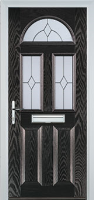 2 Panel 2 Square 1 Arch Classic Composite Front Door in Black Brown