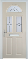 2 Panel 2 Square 1 Arch Classic Composite Front Door in Cream