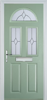 2 Panel 2 Square 1 Arch Classic Composite Front Door in Chartwell Green