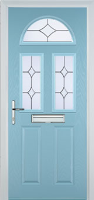 2 Panel 2 Square 1 Arch Crystal Diamond Composite Front Door in Duck Egg Blue