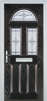 2 Panel 2 Square 1 Arch Elegance Composite Front Door in Black Brown