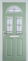 2 Panel 2 Square 1 Arch Elegance Composite Front Door in Chartwell Green