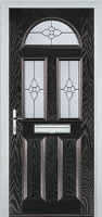 2 Panel 2 Square 1 Arch Finesse Composite Front Door in Black Brown