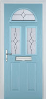 2 Panel 2 Square 1 Arch Flair Composite Front Door in Duck Egg Blue