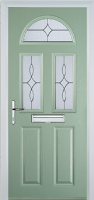 2 Panel 2 Square 1 Arch Flair Composite Front Door in Chartwell Green