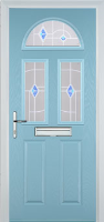 2 Panel 2 Square 1 Arch Murano Composite Front Door in Duck Egg Blue
