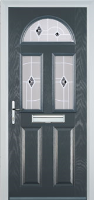 2 Panel 2 Square 1 Arch Murano Composite Front Door in Anthracite Grey