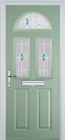 2 Panel 2 Square 1 Arch Murano Composite Front Door in Chartwell Green
