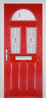 2 Panel 2 Square 1 Arch Murano Composite Front Door in Poppy Red