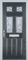 2 Panel 4 Square Abstract Composite Front Door in Anthracite Grey