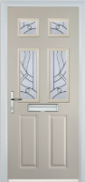 2 Panel 4 Square Abstract Composite Front Door in Cream
