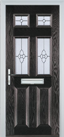 2 Panel 4 Square Finesse Composite Front Door in Black Brown