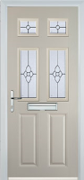 2 Panel 4 Square Finesse Composite Front Door in Cream