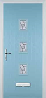 3 Square (centre) Abstract Composite Front Door in Duck Egg Blue