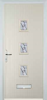 3 Square (centre) Abstract Composite Front Door in Cream