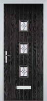 3 Square (centre) Elegance Composite Front Door in Black Brown