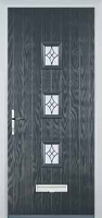 3 Square (centre) Elegance Composite Front Door in Anthracite Grey