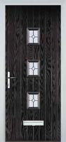 3 Square (centre) Finesse Composite Front Door in Black Brown